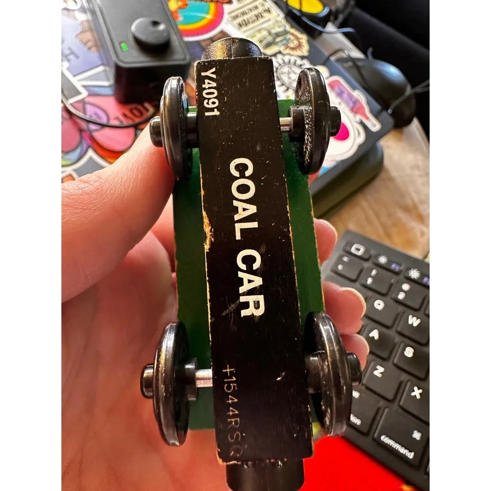 Vtg 2003 Thomas Wooden Railway Coal Car Crovan's‎ Gate Mining Co Train Magnetic